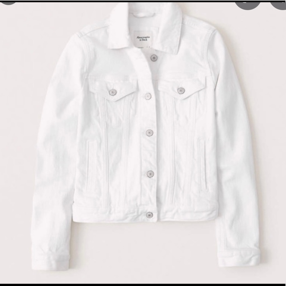 Abercrombie & Fitch White Denim Jacket Size L (though it’s listed as a medium)